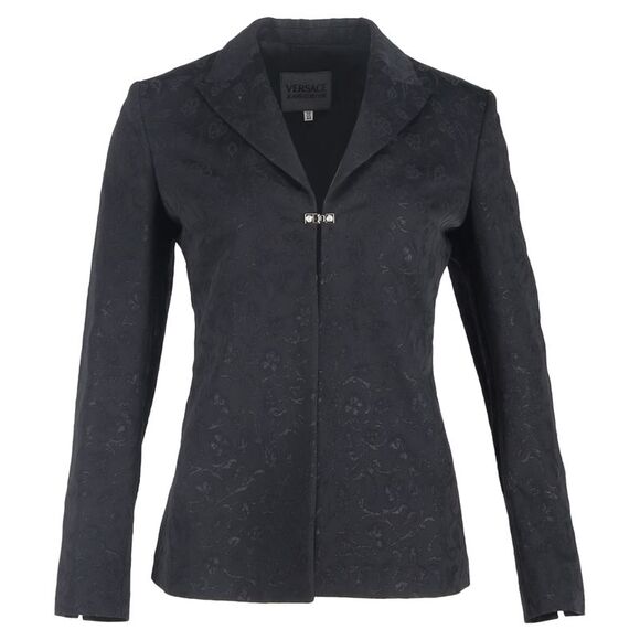 Versace Jeans Couture Baroque Jacket in Black Polyester Versace Jeans Couture Baroque Jacket in Black Polyester
